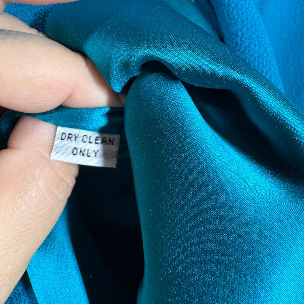 Tom And Linda Platt Size 4 Sheath Knee Length Dress Blue Crew Neck Long Sleeves - Picture 7 of 7